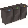 Prosperplast Sada 3 odpadkových košov SORTIBOX antracit 3 x 35 l