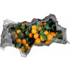 Nálepka 3D diera betón Mandarínky 95x73 cm