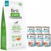 Brit Care Grain-free Adult Large Breed Salmon 12 kg & Brit Pate & Meat Salmon 6 x 400 g