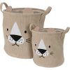 H&S Decoration H&S Úložný kôš Cat 25x25 cm + 30x30 cm ružová