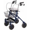 ANTAR Oceľové chodítko pre seniorov, štvorkolesové s košíkom