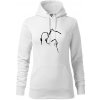 Kôň a ja silueta - Mikina dámská Cape s kapucí - 2XL ( Biela )