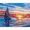 ZUTY Maľovanie podľa čísel ZÁPAD SLNKA NA MORI Rámovanie bez rámu a bez vypnutia plátna Rozmer 80 x 100 cm