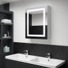 Petrashop LED koupelnová skříňka se zrcadlem 50 x 13 x 70 cm Bílá 285116