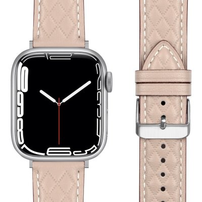 PROTEMIO 67655 LATTICE BAND Kožený remienok pre Apple Watch SE / SE 2022 / SE 2023 40mm béžový
