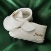 Christopher - Detské topánky - capáčky krémové 10 - 11 cm s vlastným menom (Detské topánočky s vlastným menom na želanie)