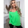 Fashionweek Dámsky mäkký ľahký svetr OVERSIZED NB82221 Farba: zelená neón, Veľkosť: Universal