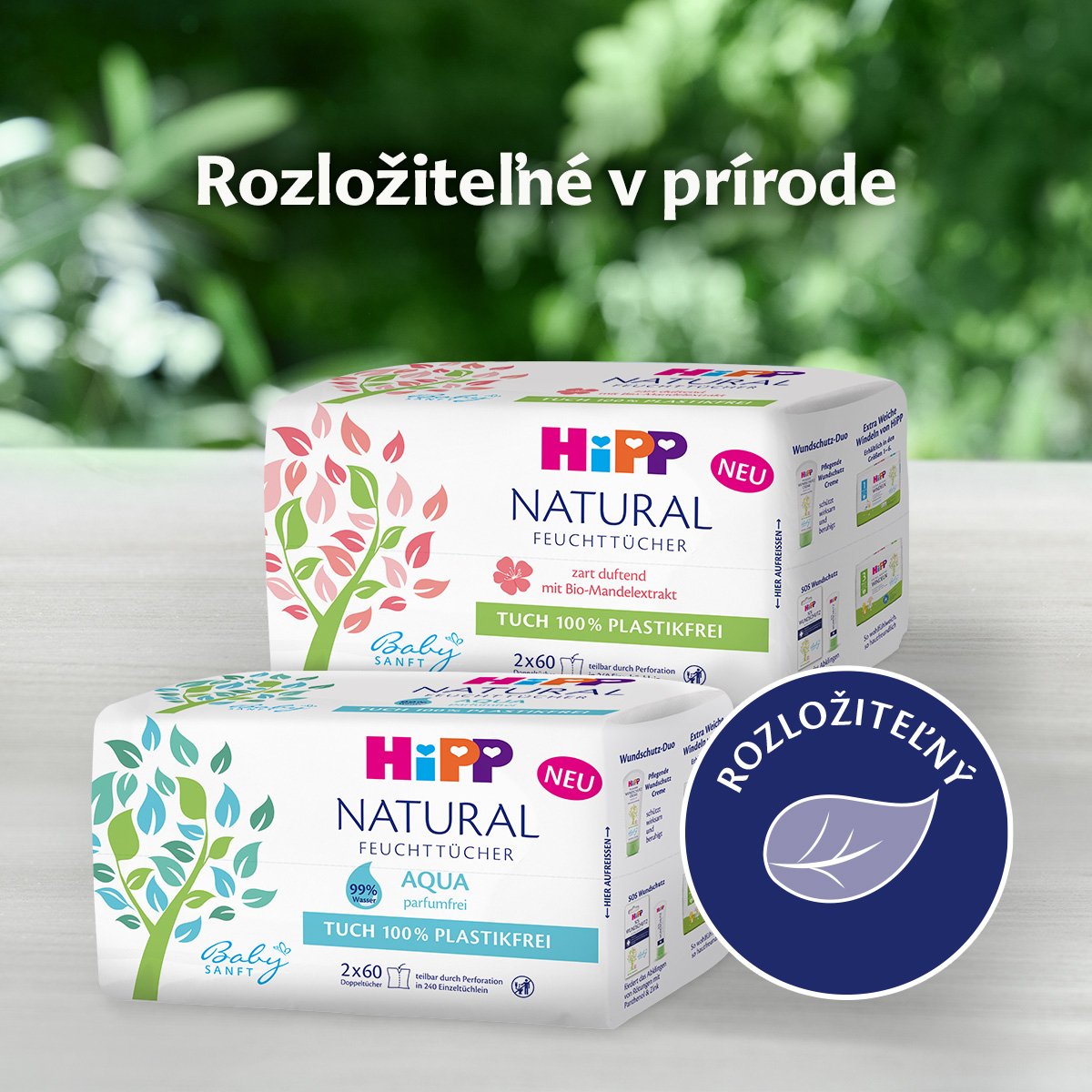 HiPP Babysanft Čistiace vlhčené ubrúsky Aqua Natural 2 x 60 ks od 3,74 € -  Heureka.sk