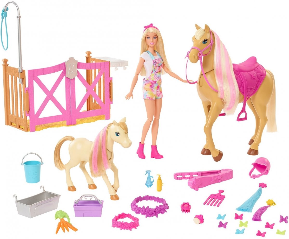 Roztomilé doplnky spríjemnia hranie s bábikou Barbie a koníkmi