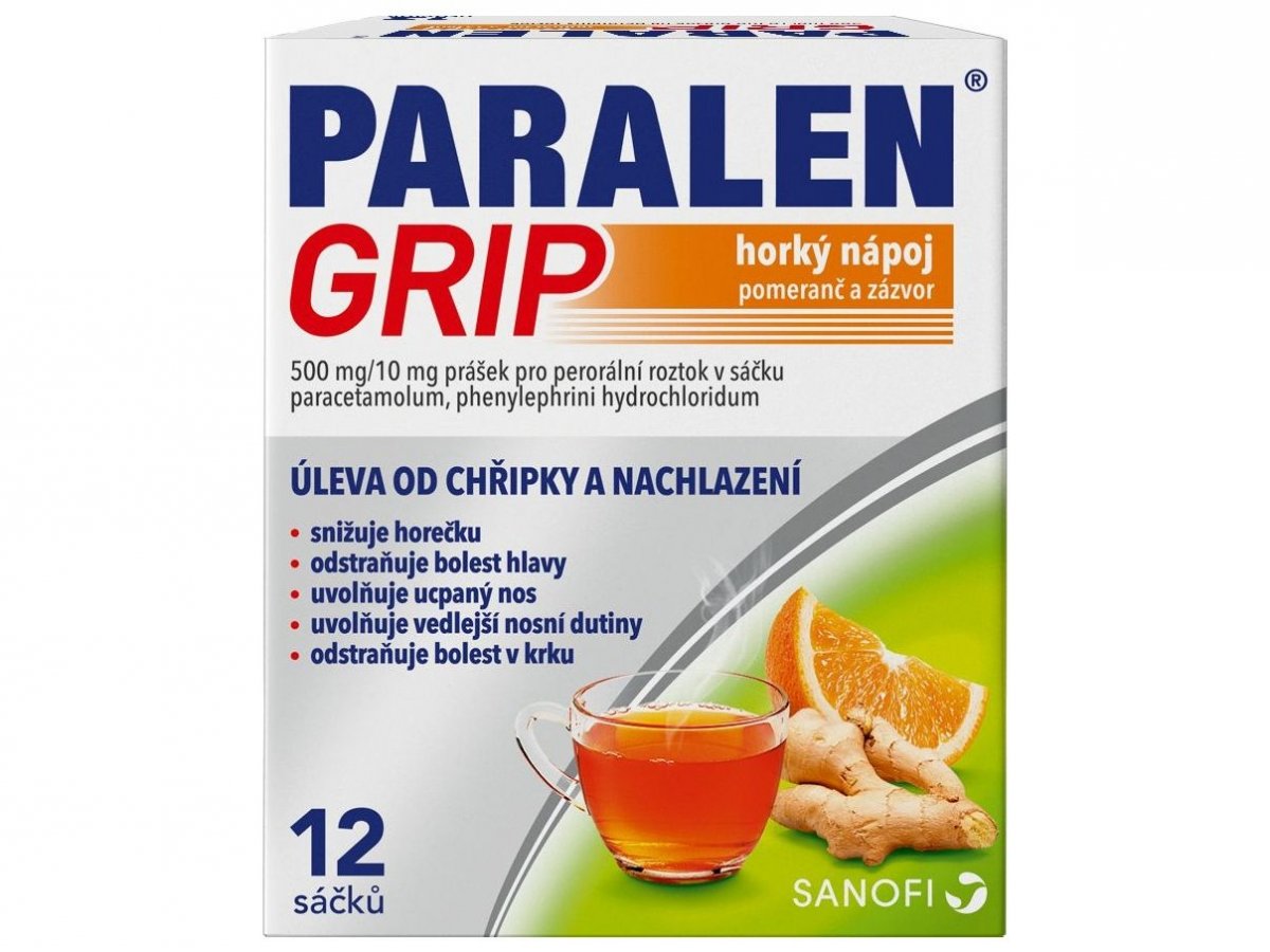 Paralen Grip horúci nápoj pomaranč a zázvor 500 mg/10 mg plo.por.12 x 500  mg/10 mg od 7,65 € - Heureka.sk