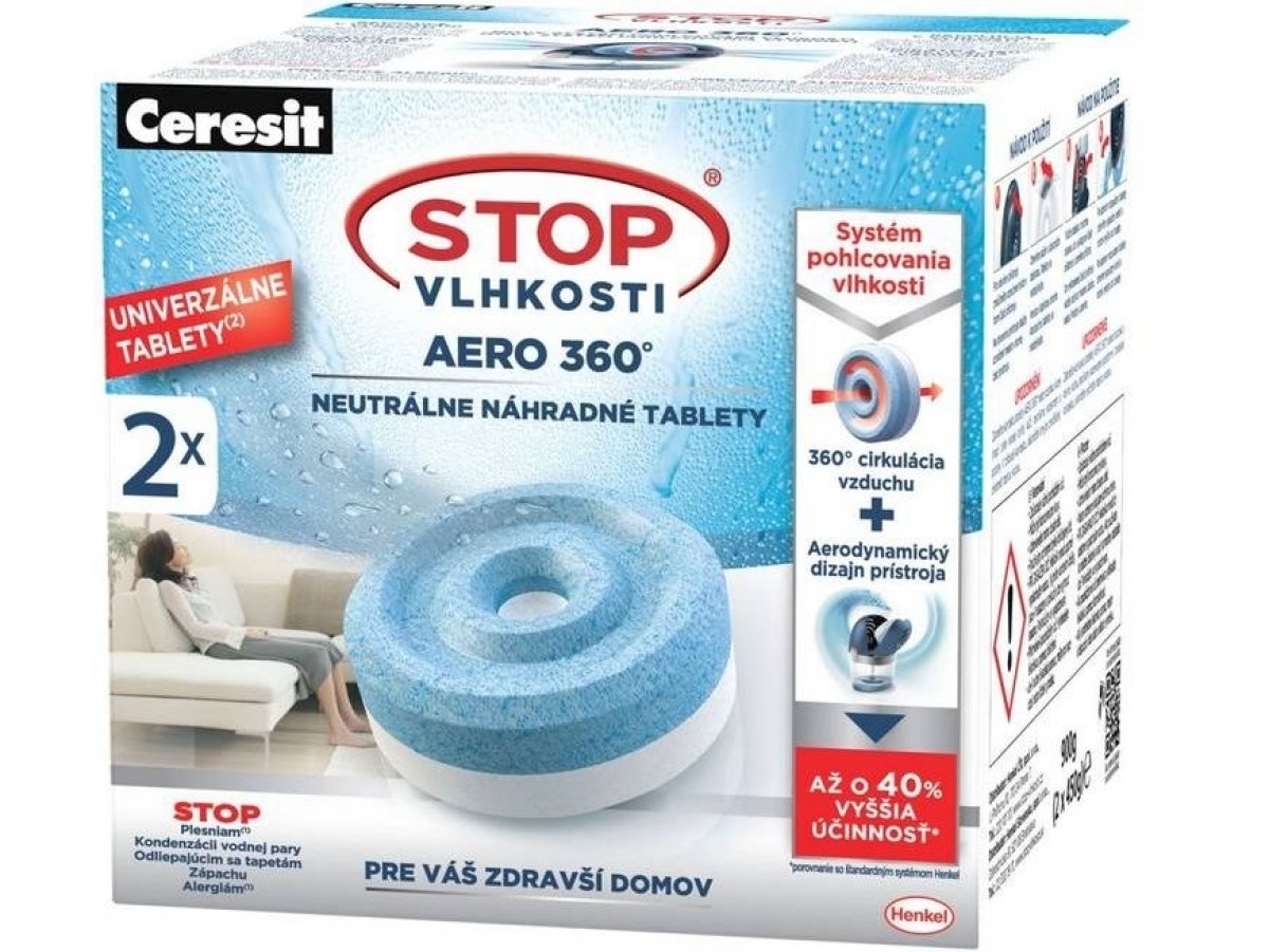 Ceresit Stop vlhkosti Aero náhradné tablety 2 x 450 g Neutral od 7,77 € -  Heureka.sk