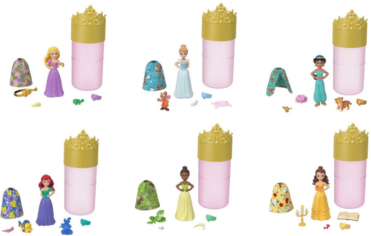 Mattel Disney PRINCESS Color reveal Kráľovská malá bábika