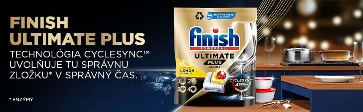 Finish Ultimate Plus All in 1 kapsula do umývačky Lemon 72 ks