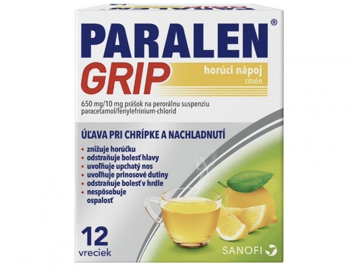 Zloženie Paralénu Grip citrón