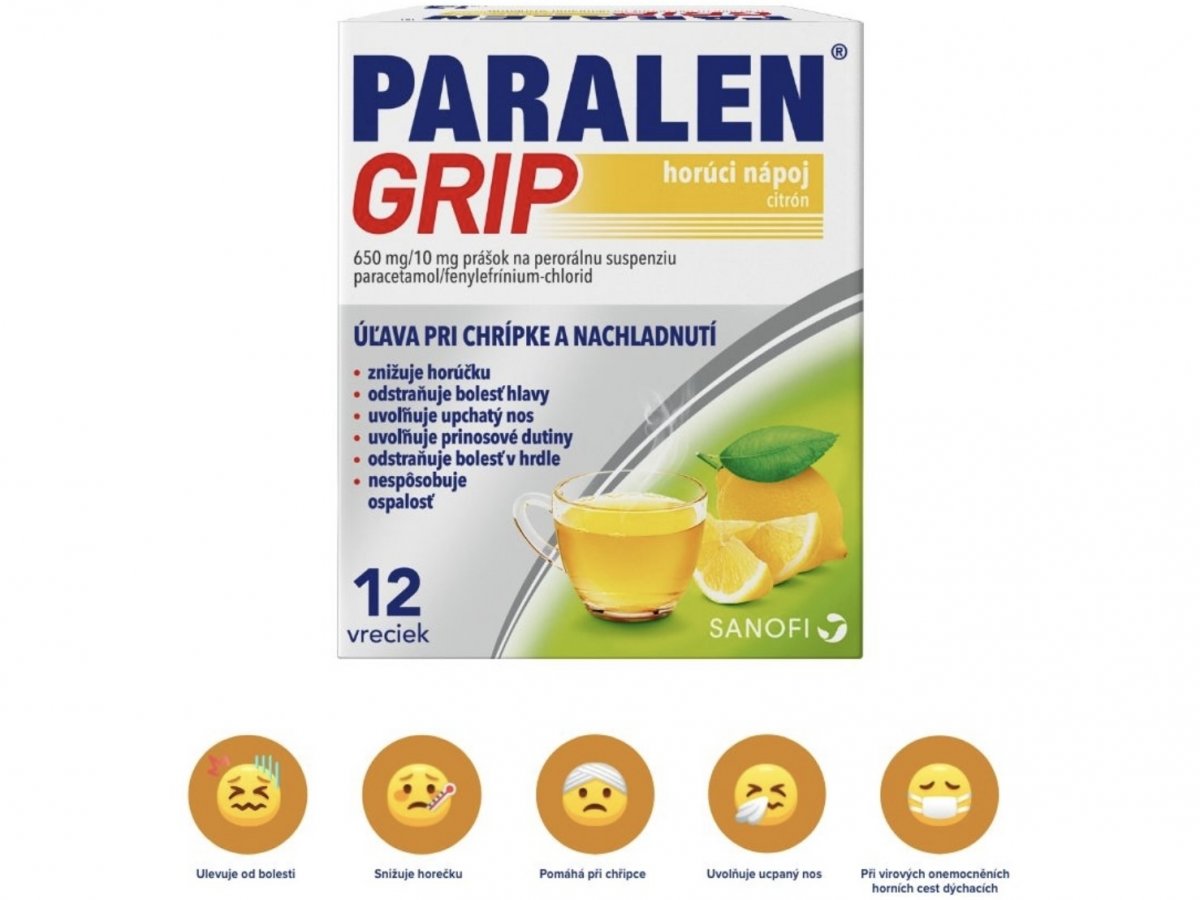 Zloženie Paralenu Grip pomaranč a zázvor