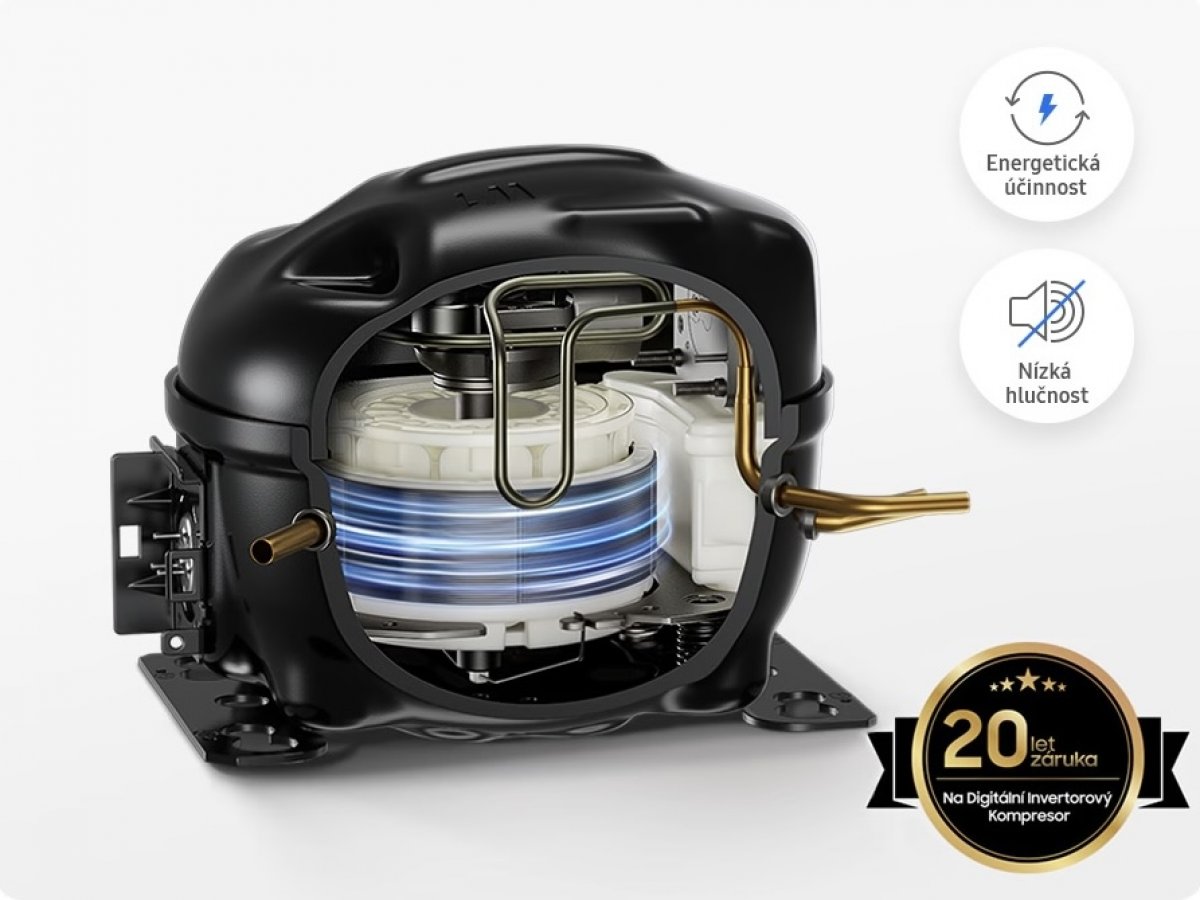 Účinný a tichý kompresor