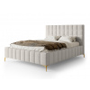 Wilsondo Čalúnená manželská posteľ s úložným priestorom Greid 140x200 - krémová
