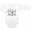 Body dlhý rukáv, Víc než láska, Baby Nellys, biele, 56 (1-2m)