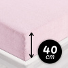 Froté napínacie prestieradlo na extra vysoký matrac FR-032 Púdrovo ružová 200 x 220 - výška 40 cm