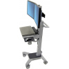 Ergotron Neo-Flex® Dual WideView WorkSpace, pojízdný multifunkční vozík, uchycení pro dva monitory 24-194-055