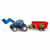 SIKU Farmer 1988 - Traktor New Holland s předním nakladačem a vlekem, 1:50