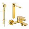 Vaňová a sprchová batéria, nástenná, s jednou pákou Mexen Alexa, zlatá