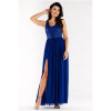 Modré dlhé šaty s flitrami, A484 L