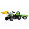Rolly Toys Šľapací traktor DEUTZ s čelným nakladačom a prívesom