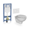 WOODCOTE privátna značka Závesný WC set - Geberit Duofix, tlačidlo Sigma 01 biela-oblá, WC závesné Technoline Lila, WC doska softclose 111.925.TL.O