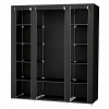 tectake 402534 látková skriňa s 3 priehradkami vr. 3 boxov - černá