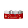 BARTEK Shimmer & Bright sviečky advent 40x70mm, strieborný mix (4ks), doba horenia 10 hodín