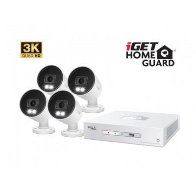 iGET HOMEGUARD HGDVK83304 - CCTV kamerový systém 3K DVR 8CH + 4x kamera s LED a zvukem HGDVK83304