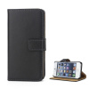 AppleMix Puzdro pre Apple iPhone 5 / 5S / SE - stojan + slot na kreditnú kartu - kožené - čierne