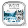 Výhodné balenie Wolf of Wilderness Adult 24 x 150 g - vaničky - Blue River - rybie