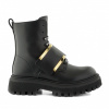 ČLENKOVÁ OBUV NO21 GALVANIC PLAQUE EMBELLISHED ANKLE BOOTS LACE & STRAP BLACK