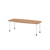 Konferenčný stolík, tvar suda, 4 nohy, 2200 x 1030/830 x 720 mm, orech/biela
