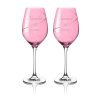 Pink Silhouette gravírované svadobné poháre na biele víno