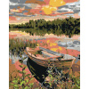 Maľovanie podľa čísel – Loďka v rákosí, 80 × 100 cm, bez rámu a bez napnutia plátna 8596530035626