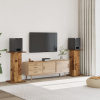 vidaXL Stojany na reproduktor 2ks staré drevo 30x30x80cm kompoz. drevo - Hnedá - 143338-252824