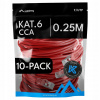 10X KÁBEL SIEŤOVÝ LAN RJ45 CCA ETHERNET KAT.6 CAT FTP 0,25M LANBER