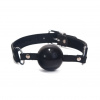 MisterB Silicone Ball Gag Nubuck Leather Black