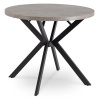 PROXIMA.store - Okrúhly rozkladací stôl LUGO FARBA: betón, FARBA NÔH: čierna