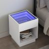 Nočný stolík s nekonečnými LED biely 40x40x50 cm-ForU-3284077