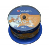 Verbatim DVD-R 4,7 GB 16x, 50ks - médiá, Wide Inkjet Printable No ID Brand, AZO, spindle 43533