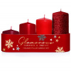 Sviečky adventné Glamorous 40/55-70-85-100 červený mix