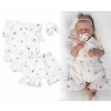 Zavinovacie body, kraťasky + čelenka, mušelín, Srdiečko, Baby Nellys, smotanové 86 (12-18m)