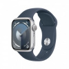 APPLE Watch Series 9 GPS 45mm Silver Aluminium Case with Storm Blue Sport Band - M/L mr9e3qc/a