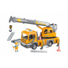 Autožeriav 41 cm s pohyblivým ramenom a efektmi, stavebnica pre deti 4+