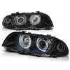 BMW E46 98-01 SEDAN, COMBI - predné čierna svetlá s ANGEL EYES CCFL