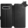 Kryt na mobil Flip púzdro na mobil Samsung Galaxy S10 Plus - Čierne - kožené - Black Leather (5903226813292)